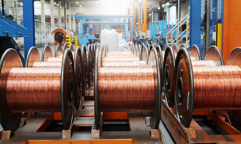 Kabelspulen im Kabel Werk